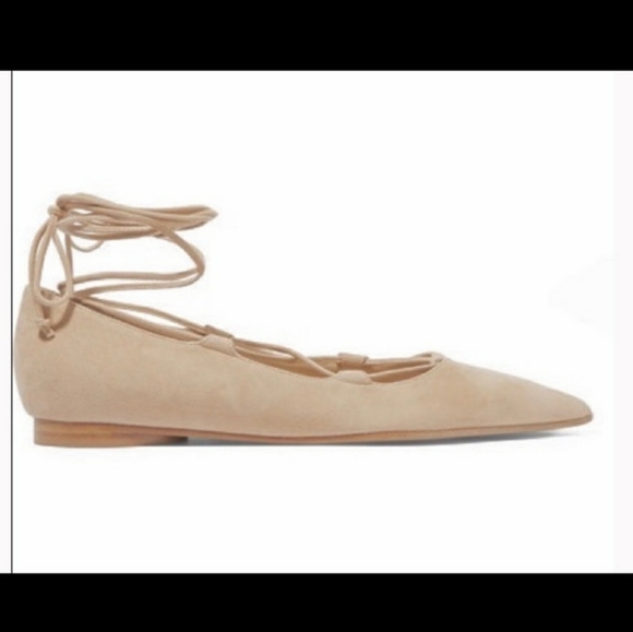 Michael Kors Collection Shoes - NWT Michael Kors Collection Kallie Suede Lace Up Flats in Cipria